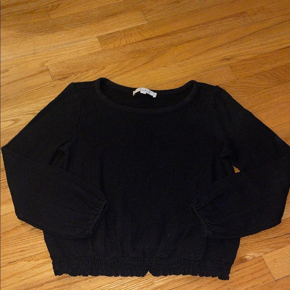 LOFT Black Long Sleeve Blouse